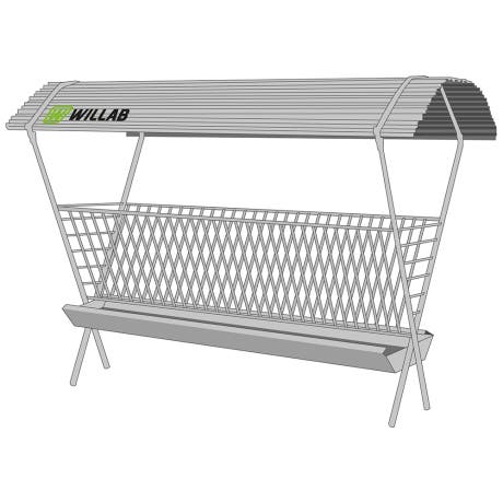 Foderhäck med tak Willab 250 x 130 cm För får