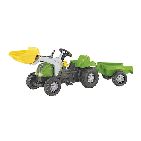 Rolly Toys Tramptraktor Grön Med Släp Och Frontlastare