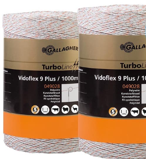 Eltråd Gallagher TurboLine 9 Plus 3 mm Vit 1000 m 2-pack