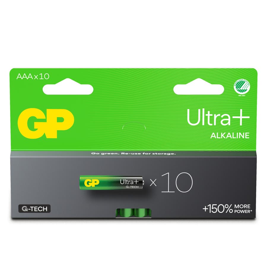 GP Ultra Plus Alkaline AAA-Batteri 10-pack