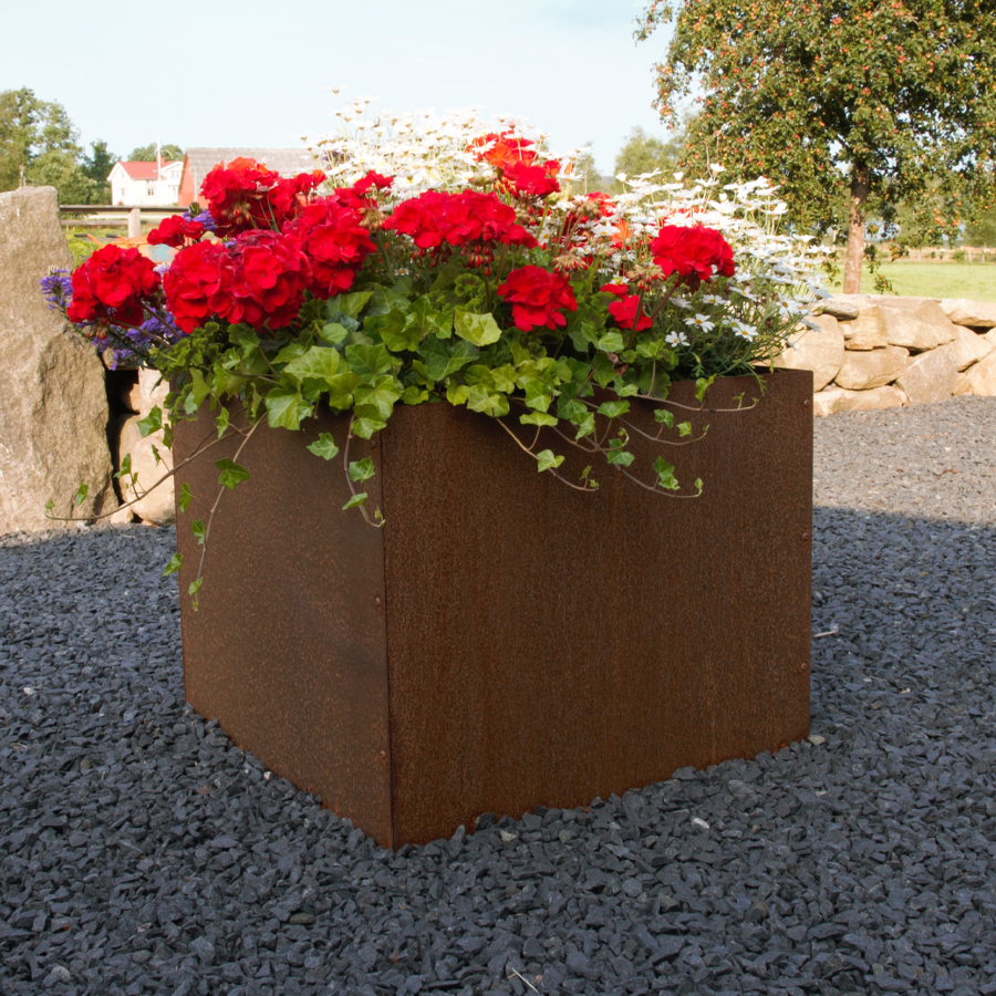 Cortenkruka Flexigarden Med Botten Och Dräneringshål 60x60x55 Cm