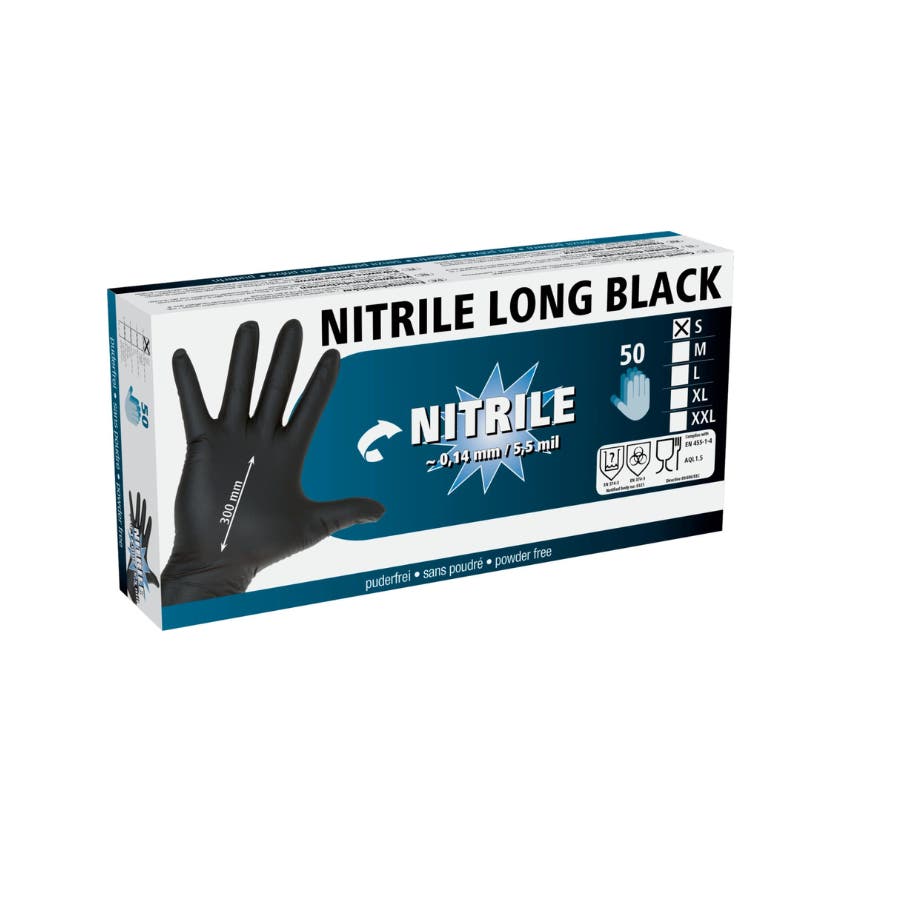 Nitrilhandskar All-purpose lång svart strl. XXL