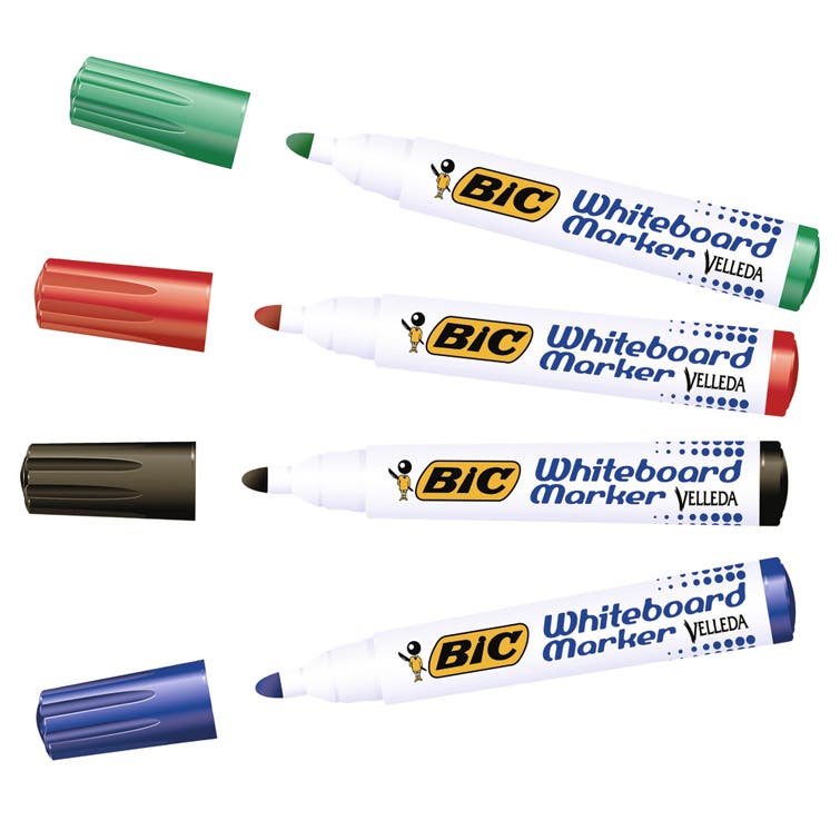 Whiteboardpennor BIC 4 st/fp