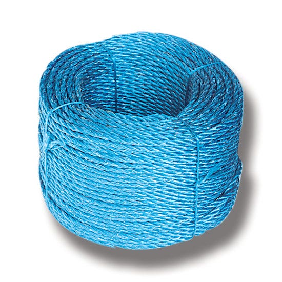 Produktfoto för TÅGVIRKE POLY POLYPROPYLEN 3-SLAGET BLÅ 10MMX30M | Beijerbygg Byggmaterial