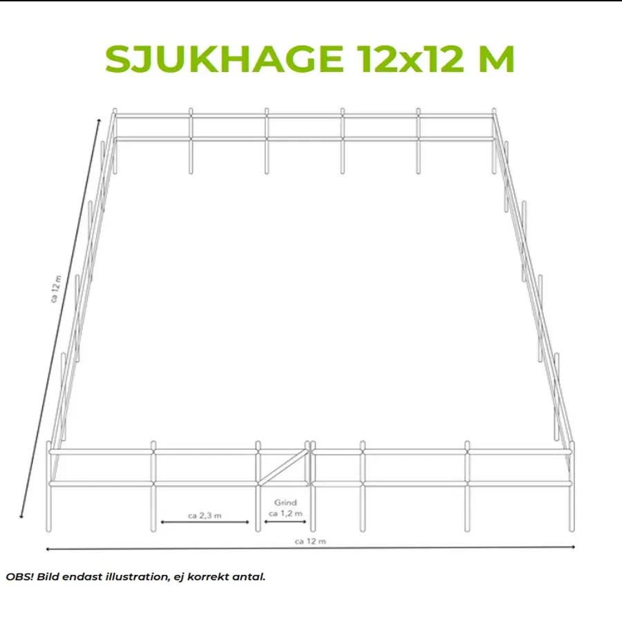 Sjukhage Willab Komplett 12 x 12 m, 2 Slanor