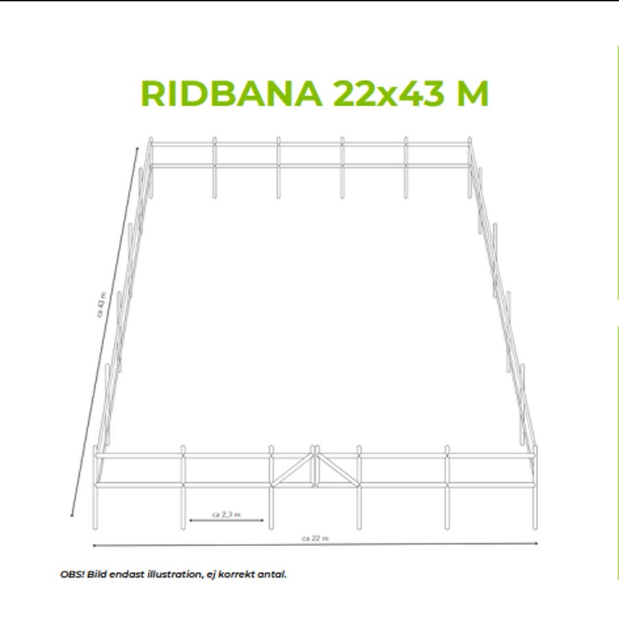 Häststaket Willab Komplett 22 x 42 m 3 Slanor